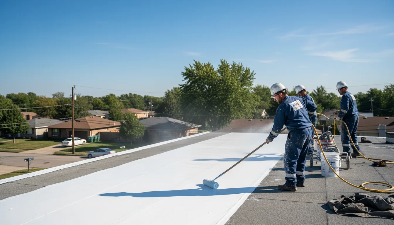Commercial roof coating in Rice, TX near me